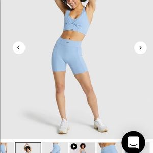 Gymshark x Whitney Simmons Whitney mesh shorts in goal blue.